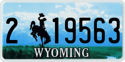 WY license plate 219563