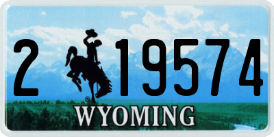 WY license plate 219574