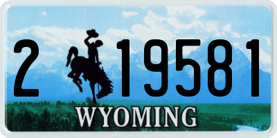 WY license plate 219581