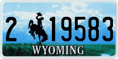 WY license plate 219583