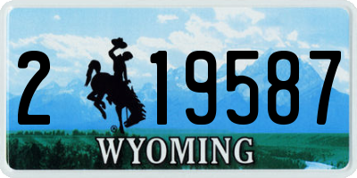 WY license plate 219587