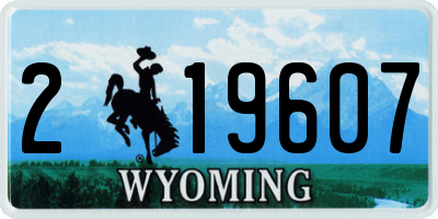 WY license plate 219607