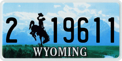 WY license plate 219611