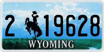 WY license plate 219628