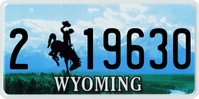 WY license plate 219630