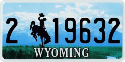 WY license plate 219632