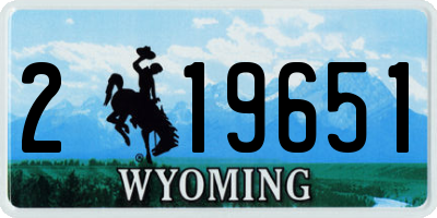 WY license plate 219651