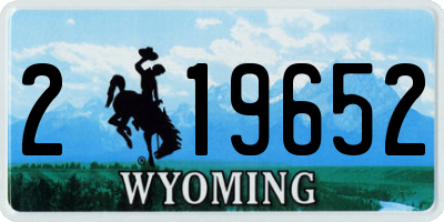 WY license plate 219652