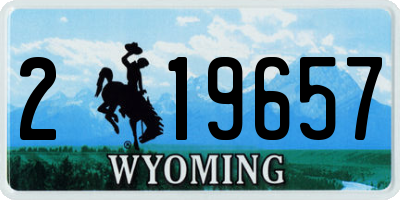 WY license plate 219657