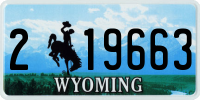 WY license plate 219663