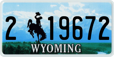 WY license plate 219672