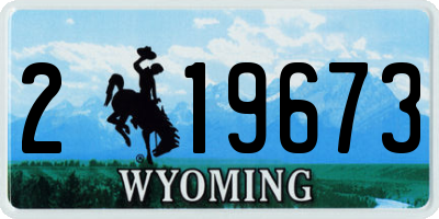 WY license plate 219673