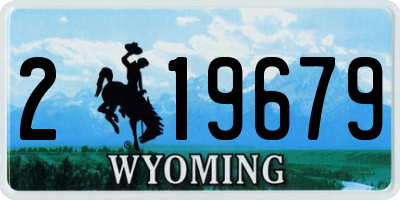 WY license plate 219679