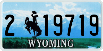 WY license plate 219719