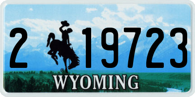 WY license plate 219723