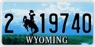 WY license plate 219740