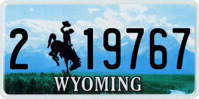 WY license plate 219767