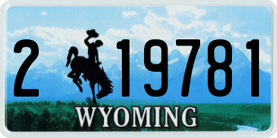 WY license plate 219781