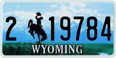 WY license plate 219784
