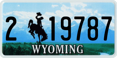 WY license plate 219787