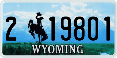 WY license plate 219801