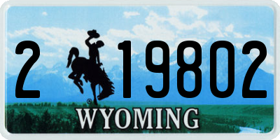 WY license plate 219802