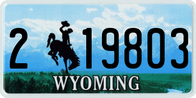 WY license plate 219803