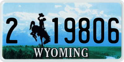 WY license plate 219806