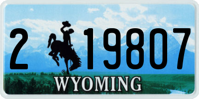 WY license plate 219807