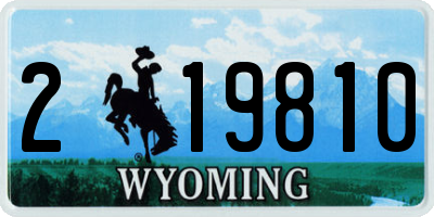 WY license plate 219810