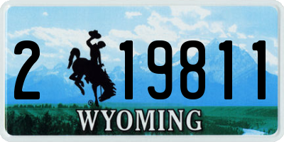 WY license plate 219811