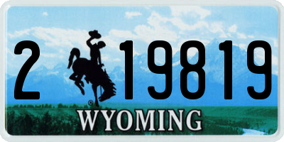 WY license plate 219819