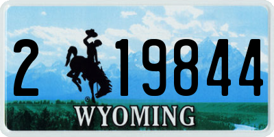 WY license plate 219844