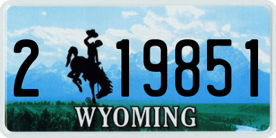 WY license plate 219851