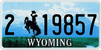 WY license plate 219857