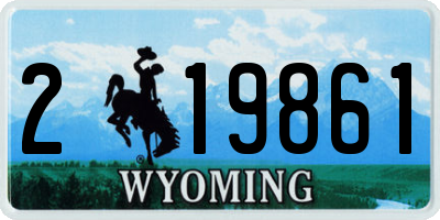 WY license plate 219861