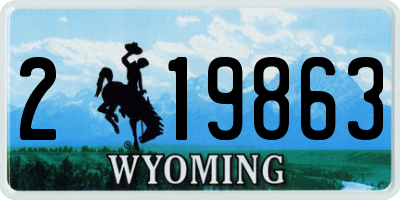 WY license plate 219863