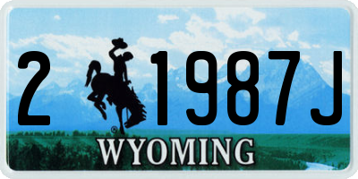 WY license plate 21987J