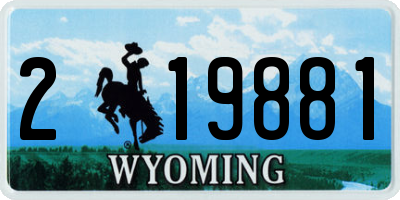 WY license plate 219881