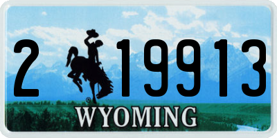 WY license plate 219913