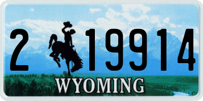 WY license plate 219914