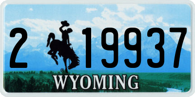 WY license plate 219937