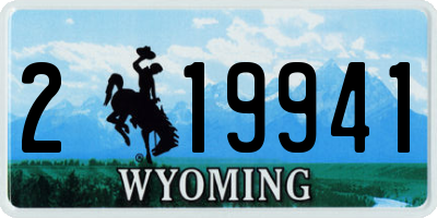 WY license plate 219941