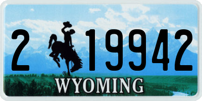 WY license plate 219942