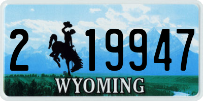 WY license plate 219947