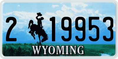 WY license plate 219953