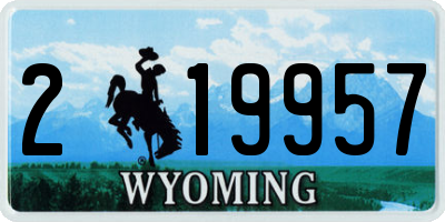 WY license plate 219957