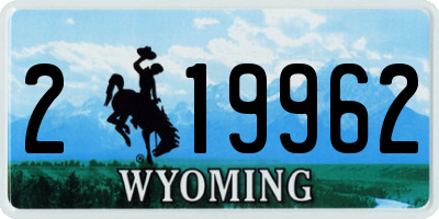 WY license plate 219962