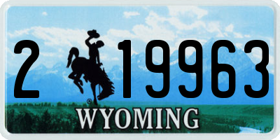 WY license plate 219963