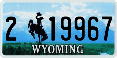 WY license plate 219967